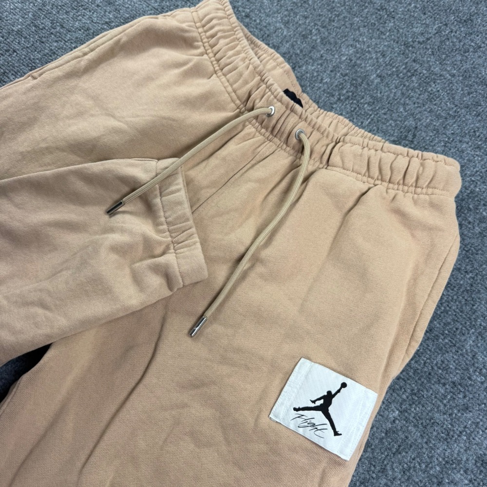 Jordan Flight Sweatpants M Tan Cotton Fleece Joggers Mens